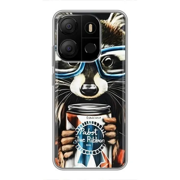 Чехол с принтом «Енот с банкой» для TECNO Pop 7 Pro