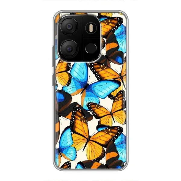 Чехол с принтом «Яркие бабочки» для TECNO Pop 7 Pro