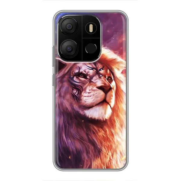 Чехол с принтом «Красочный Лев» для TECNO Pop 7 Pro