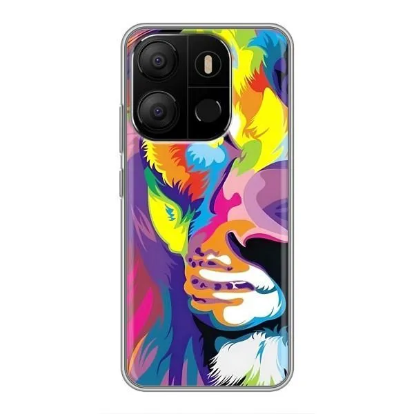 Чехол с принтом «Яркий Лев» для TECNO Pop 7 Pro