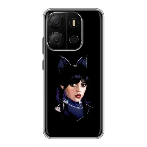Чехол с принтом «серьезная Уэнздей» для TECNO Pop 7 Pro