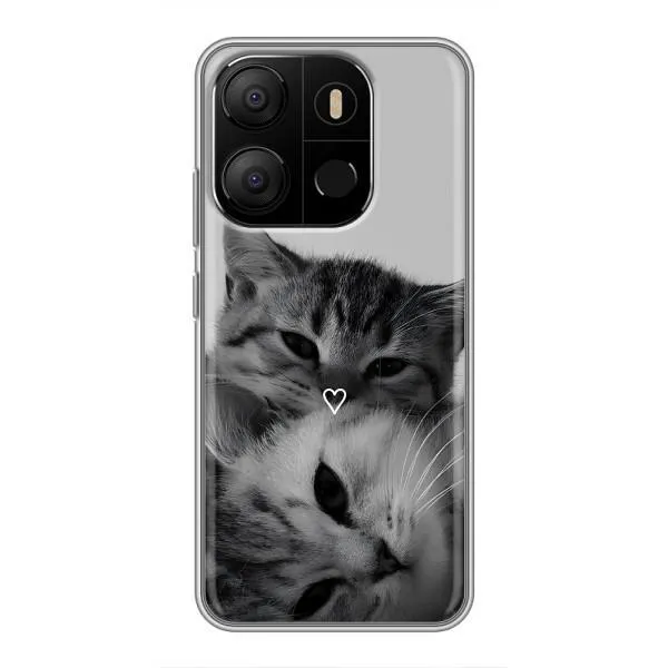 Чохол з принтом «Пара котів» для TECNO Pop 7 Pro