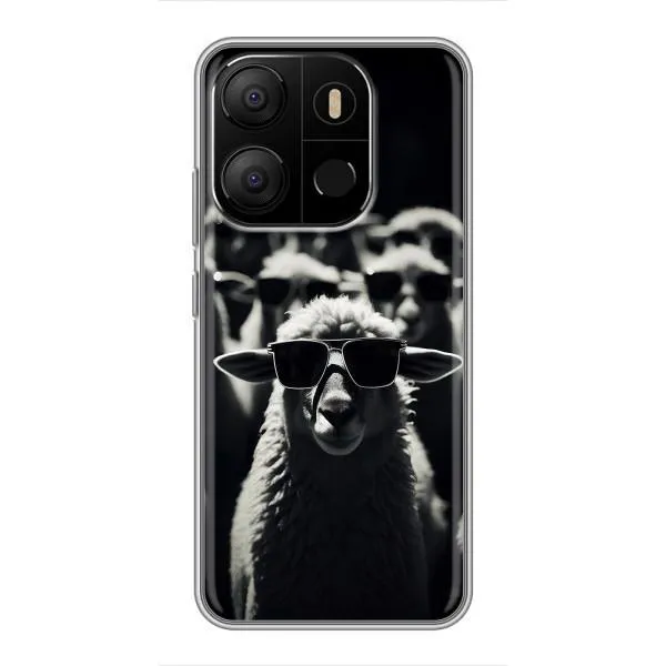 Чехол с принтом «Овечка в очках» для TECNO Pop 7 Pro