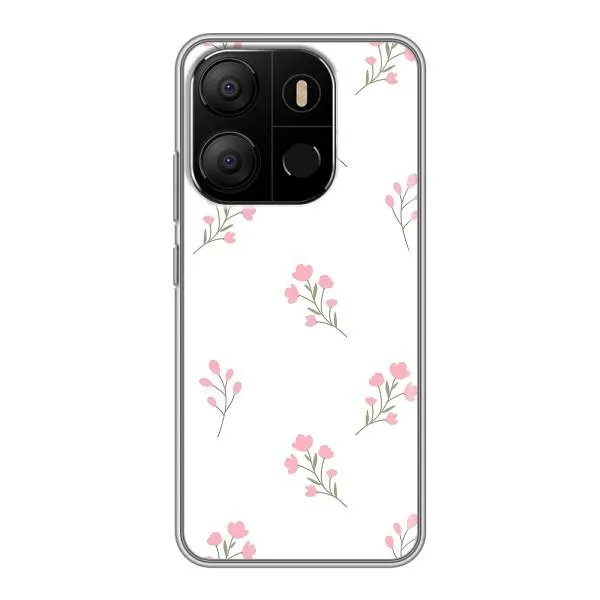 Чехол с принтом «Розовые цветы» для TECNO Pop 7 Pro