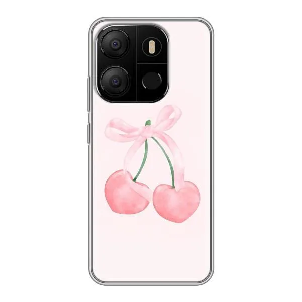 Чехол с принтом «Розовые вишни» для TECNO Pop 7 Pro