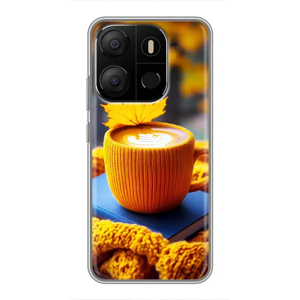 Чехол с принтом «Кофе на желтом пледе» для TECNO Pop 7 Pro Чехол с принтом «Кофе на желтом пледе» для TECNO Pop 7 Pro