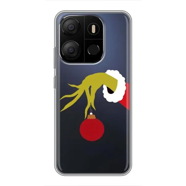Чехол с принтом «Гринч с игрушкой» для TECNO Pop 7 Pro