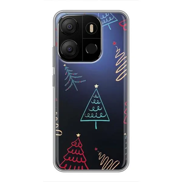 Чехол с принтом «Рождественские елки» для TECNO Pop 7 Pro