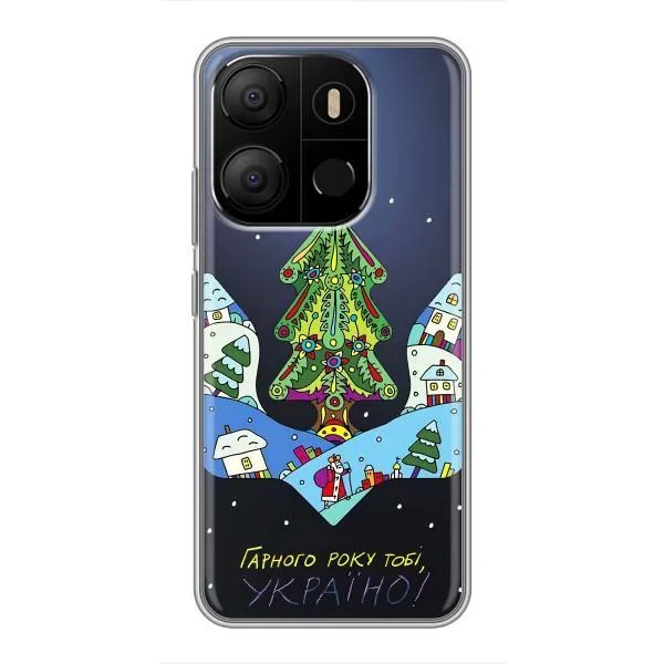 Чехол с принтом «Рождественский герб» для TECNO Pop 7 Pro