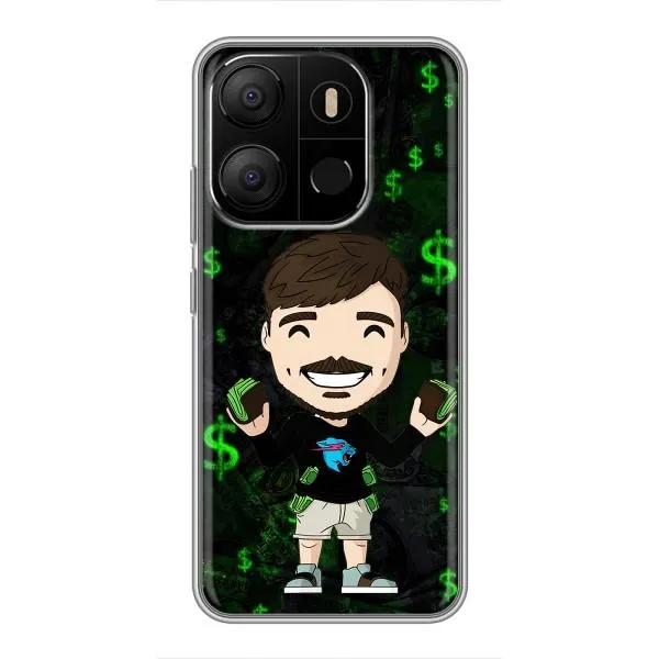 Чехол с принтом «Блогер Beast» для TECNO Pop 7