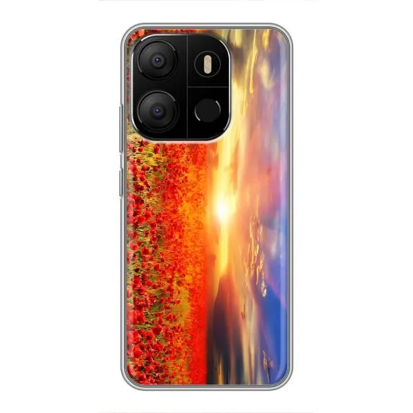 Чехол с принтом «Поле тюльпанов» для TECNO Pop 7