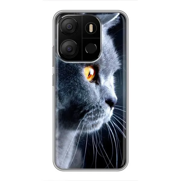 Чехол с принтом «Серый Кот» для TECNO Pop 7