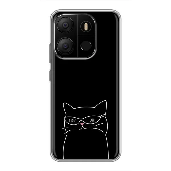 Чехол с принтом «Равнодушный кот» для TECNO Pop 7