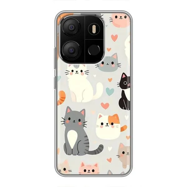 Чехол с принтом «Коллаж котов» для TECNO Pop 7