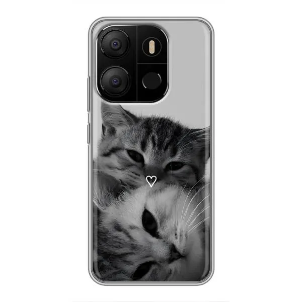 Чехол с принтом «Пара котов» для TECNO Pop 7
