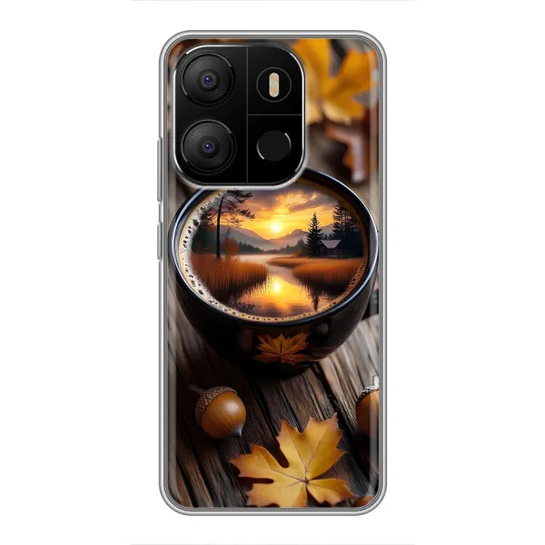 Чохол з принтом «Темна кава» для TECNO Pop 7