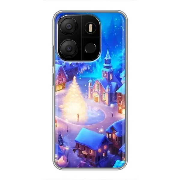 Чехол с принтом «Рождественский город» для TECNO Pop 7