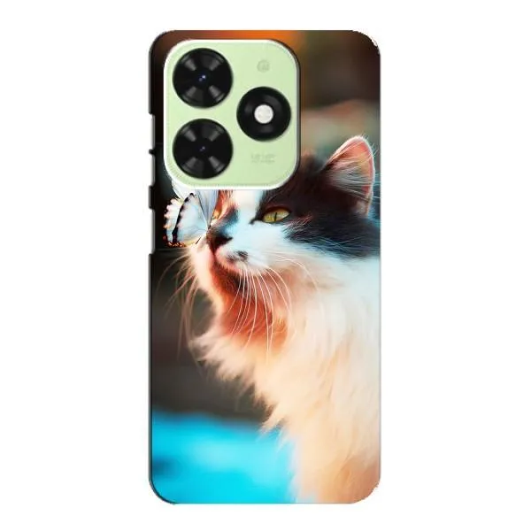Чехол с принтом «Котик с бабочкой» для TECNO Pop 8