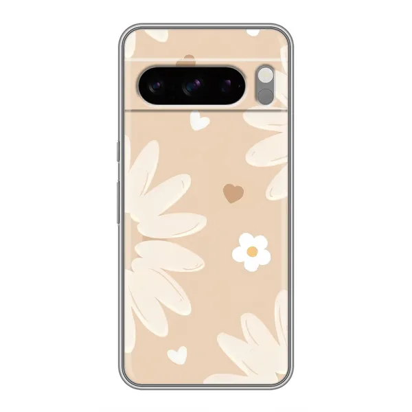 Чехол с принтом «Бежевые цветы» для TECNO Pop X