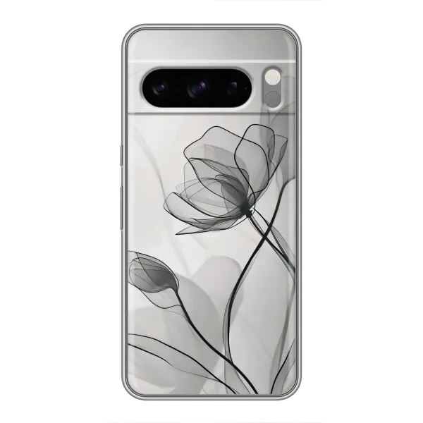 Чехол с принтом «Черные цветы» для TECNO Pop X