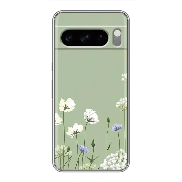 Чехол с принтом «Цветы на зеленом» для TECNO Pop X
