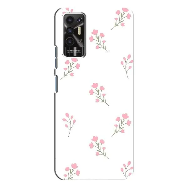Чехол с принтом «Розовые цветы» для TECNO Pova 2 (LE7n)