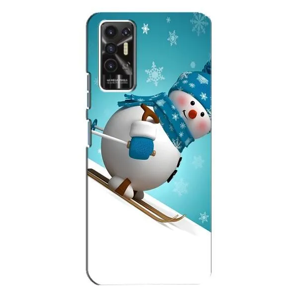 Чехол с принтом «Снеговик на лыжах» для TECNO Pova 2 (LE7n)