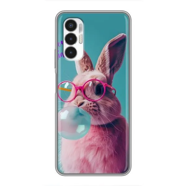 Чехол с принтом «Кролик в очках» для TECNO POVA 3 (LF7n)