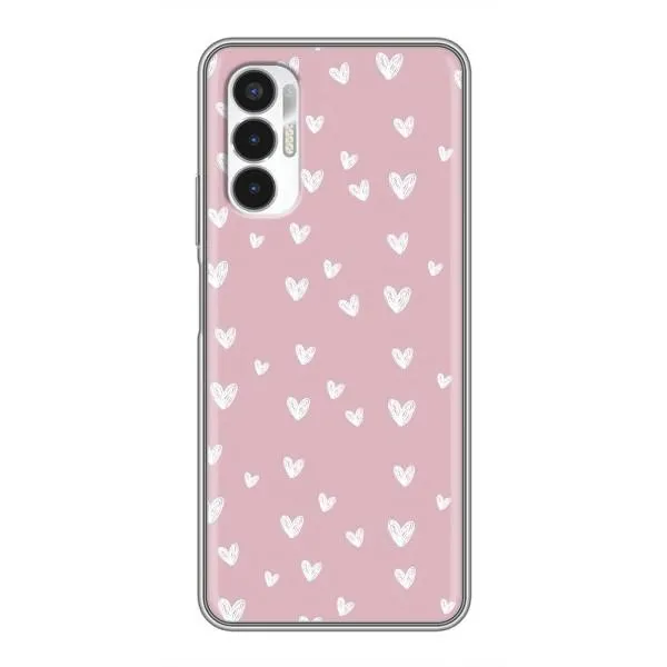 Чехол с принтом «Сердечки на розовом» для TECNO POVA 3 (LF7n)