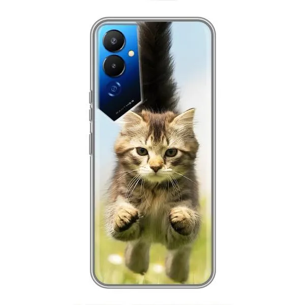 Чехол с принтом «Прыжок кота» для TECNO POVA 4 (LG7n)