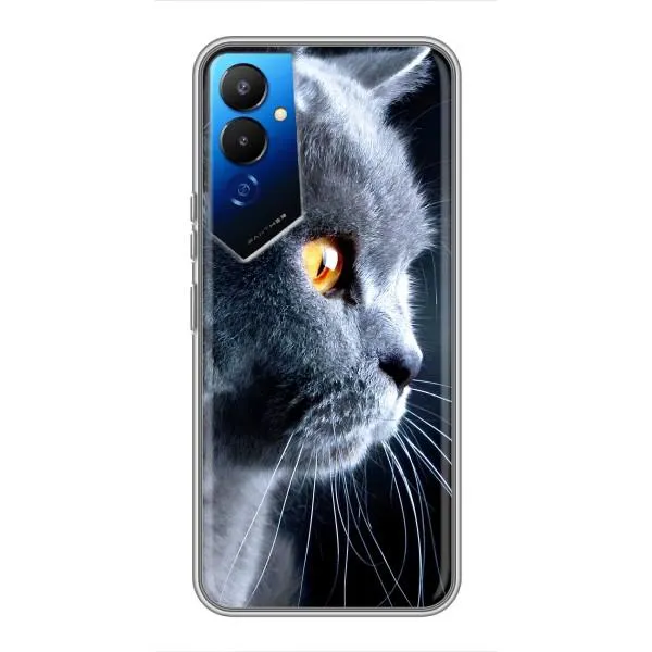 Чехол с принтом «Серый Кот» для TECNO POVA 4 (LG7n)