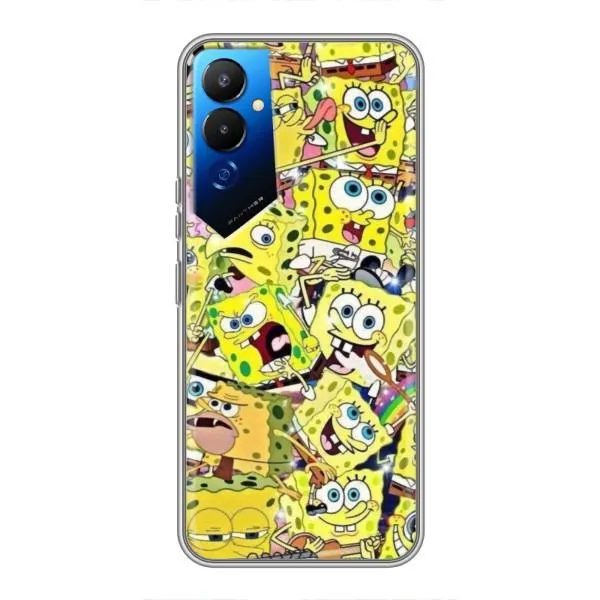 Чехол с принтом «Эмоции Спанч Боба» для TECNO POVA 4 (LG7n)