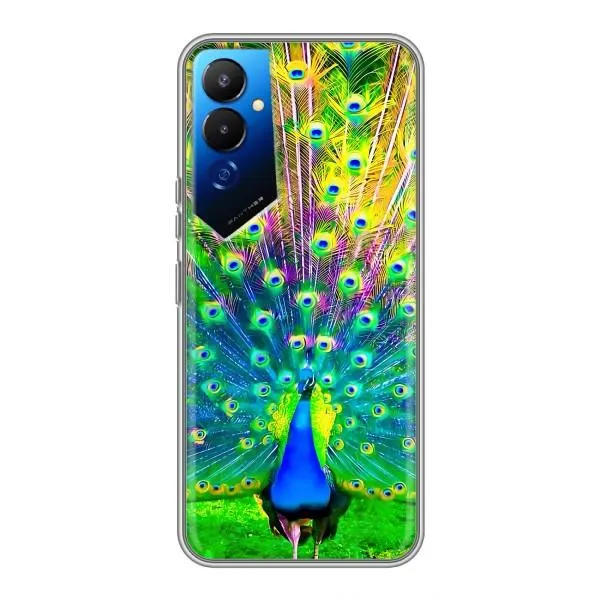 Чехол с принтом «Яркий Павлин» для TECNO POVA 4 (LG7n)