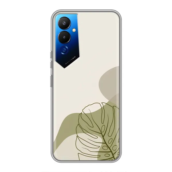 Чехол с принтом «Зеленая монстера дизайн» для TECNO POVA 4 (LG7n)