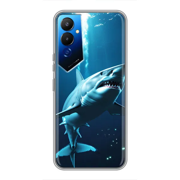 Чехол с принтом «Акула под водой» для TECNO POVA 4 (LG7n)