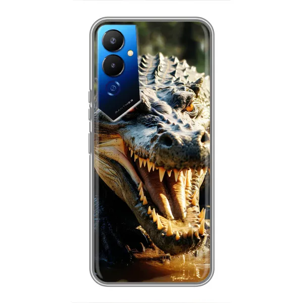Чехол с принтом «Опасный крокодил» для TECNO POVA 4 (LG7n)