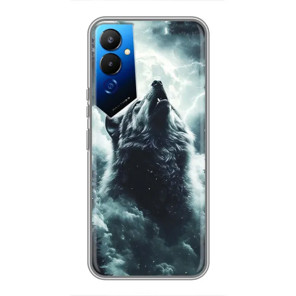 Чехол с принтом «Волк в облаках» для TECNO POVA 4 (LG7n)