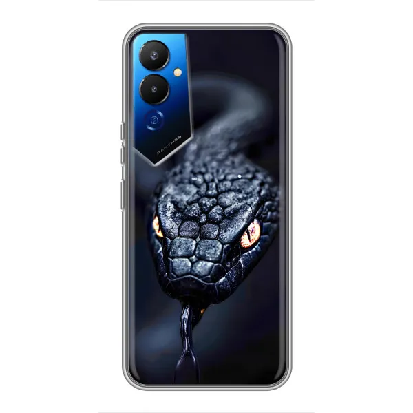 Чехол с принтом «Черная змея» для TECNO POVA 4 (LG7n)