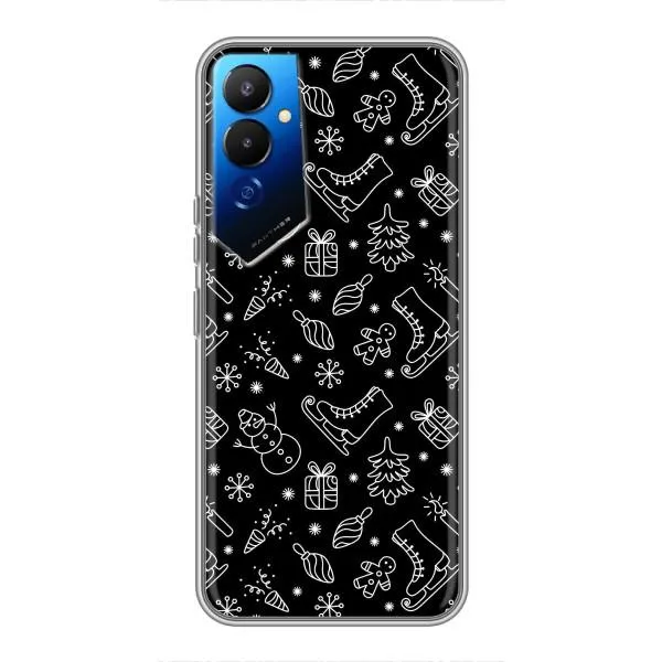 Чехол с принтом «Новогодний фон» для TECNO POVA 4 (LG7n)