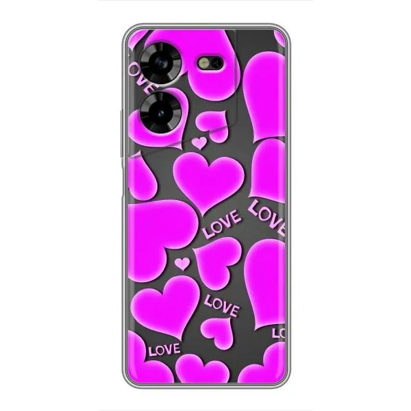 Чехол с принтом «Pink hearts» для TECNO POVA 5 (LG7n) Чехол с принтом «Pink hearts» для TECNO POVA 5 (LG7n)