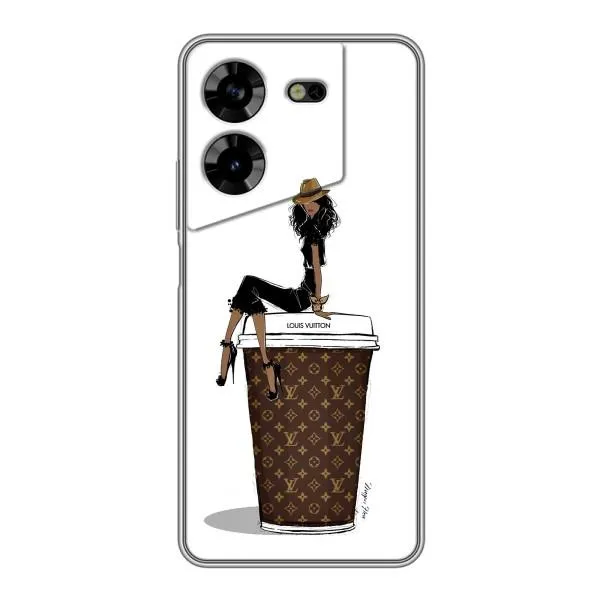 Чехол с принтом «кофе LOUIS VUITTON» для TECNO POVA 5 (LG7n)