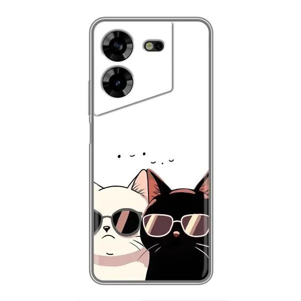 Чехол с принтом «Коты в очках» для TECNO POVA 5 (LG7n)