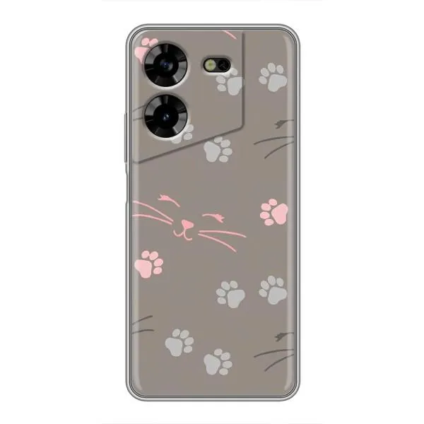 Чехол с принтом «Лапы и усы» для TECNO POVA 5 (LG7n)