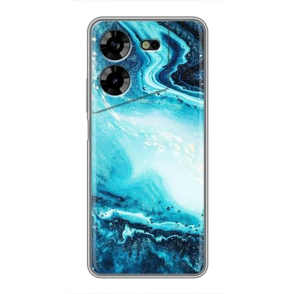 Чехол с принтом «Голубой мрамор» для TECNO POVA 5 (LG7n)