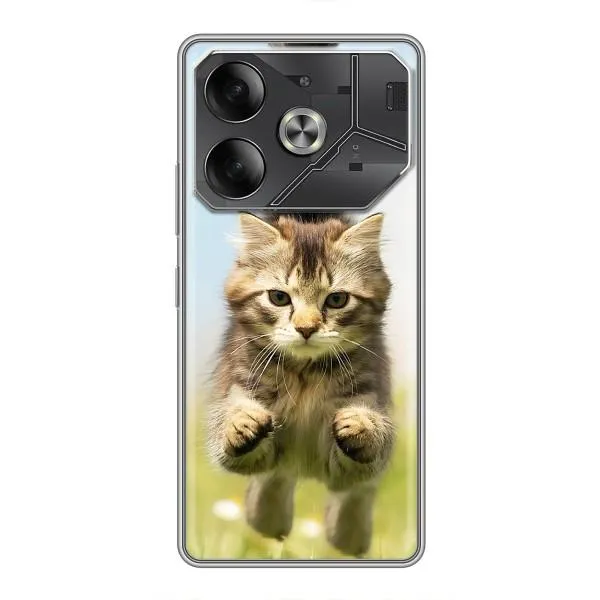 Чохол з принтом «Прижок кота» для TECNO Pova 6 Чохол з принтом «Прижок кота» для TECNO Pova 6