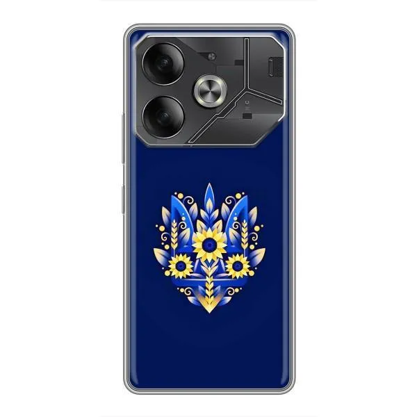 Чехол с принтом «Цветочный Герб» для TECNO Pova 6