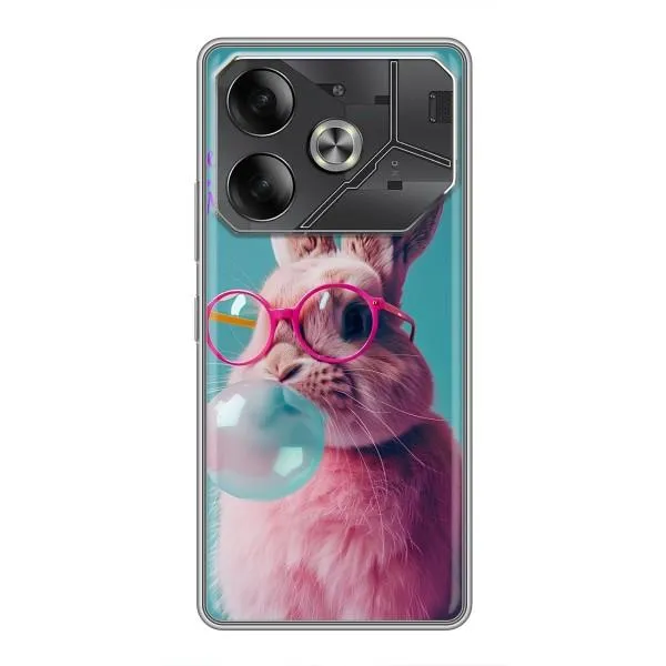 Чохол з принтом «Кролик в окулярах» для TECNO Pova 6