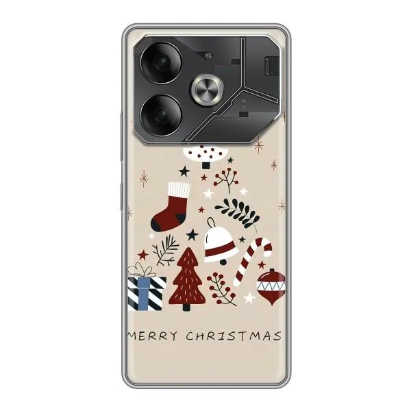 Чохол з принтом «Merry Christmas» для TECNO Pova 6