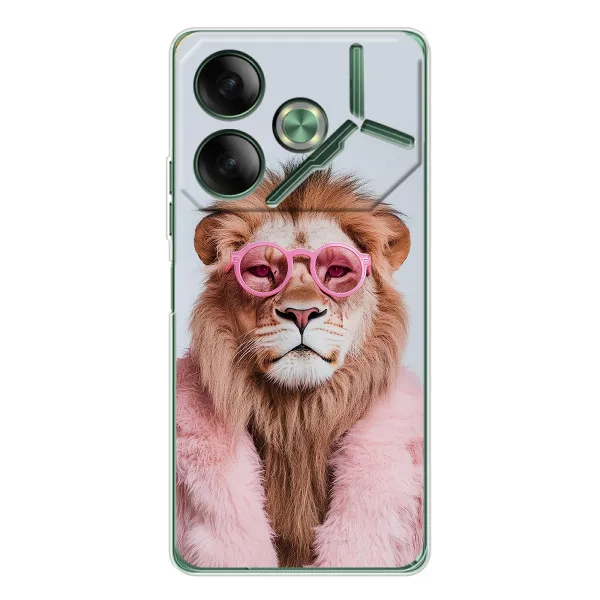 Чехол с принтом «Лев в очках» для TECNO Pova 7 5G