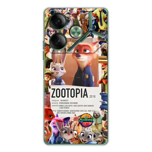 Чехол с принтом «Постер Зверополис» для TECNO Pova 7 5G